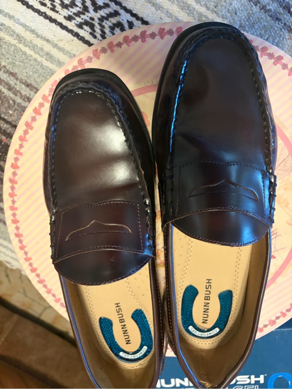 Nunn Bush Men’s Penny Loafers in Dark Brown Leather